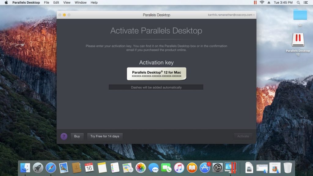 parallels for mac find license key